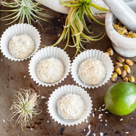 Coconut Truffles with Pistachios - Recipe photo by Gastro Senses