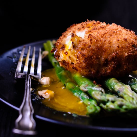 Asparagus With Crispy Hazelnut Duck - Recipe photo by cocklesandmussels