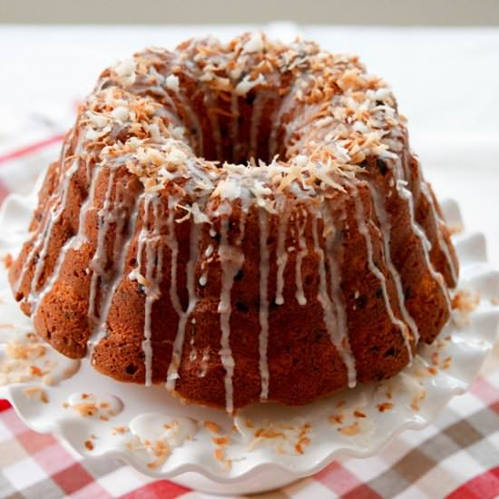 Chocolate Chip Coconut Bundt Cake - Recipe photo by Joan@ Chocolate and more