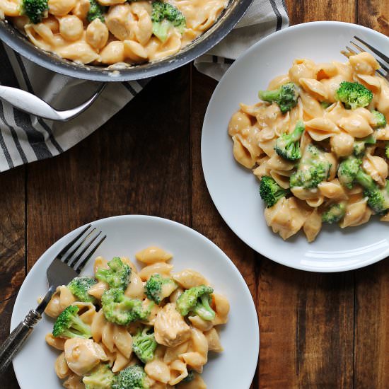 Chicken & Broccoli Shells & Cheese - Recipe photo by lovegrowswild