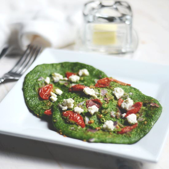 Spinach Oatmeal Pancakes - Recipe photo by notacurry.com
