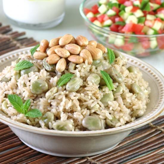 Fava Bean Rice Pilaf - Recipe photo by landsandflavors