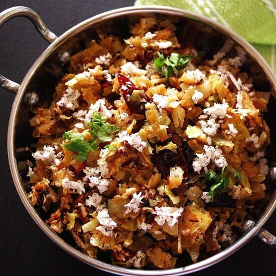 Cabbage Poriyal - Recipe photo by PKsKitchenEquations