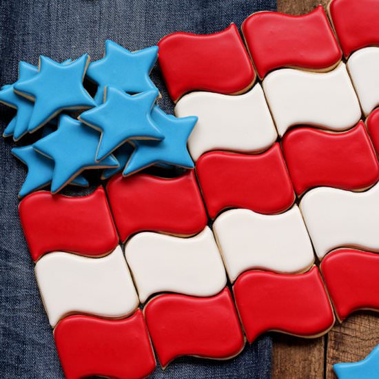 Flag Sugar Cookies - Recipe photo by The BearFoot Baker