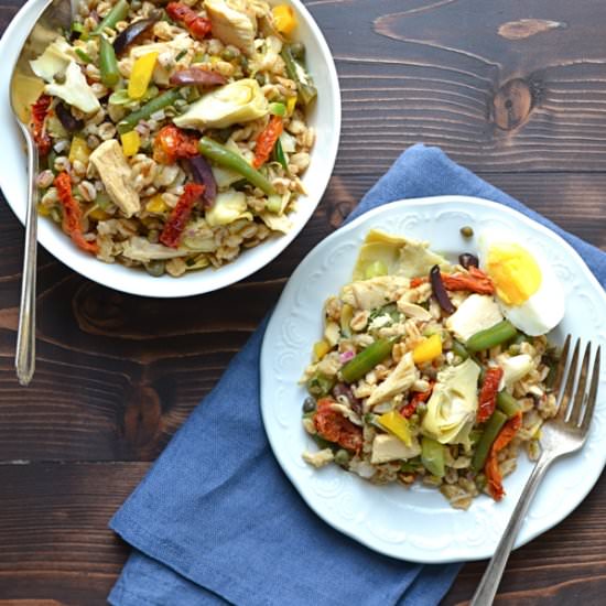 Niçoise farro salad - Recipe photo by garlic and zest
