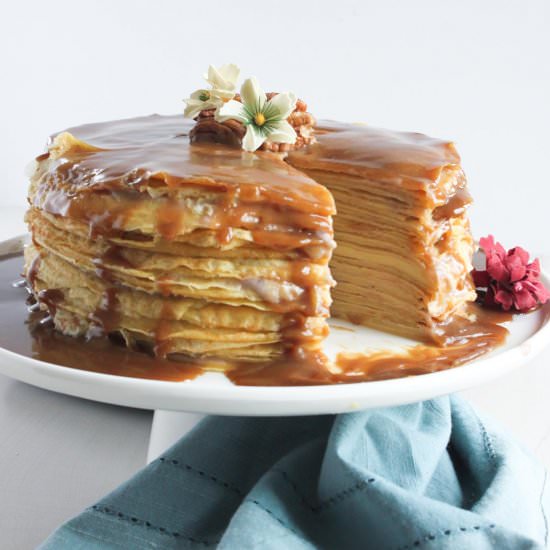 Banana & Butterscotch Crepe Cake - Recipe photo by simple roots