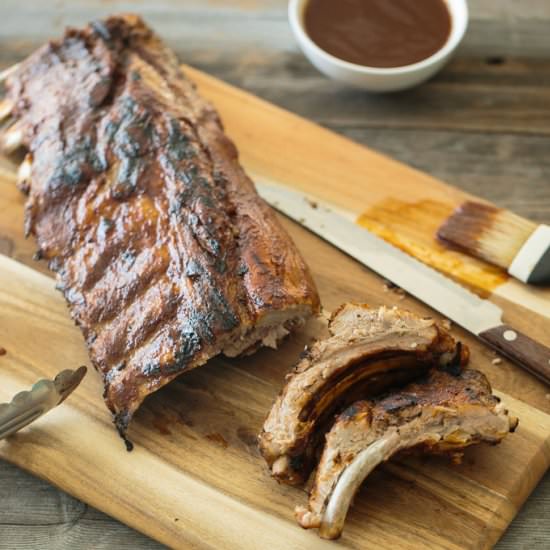 Barbecue Ribs with Spiced Rum Sauce - Recipe photo by Downshiftology