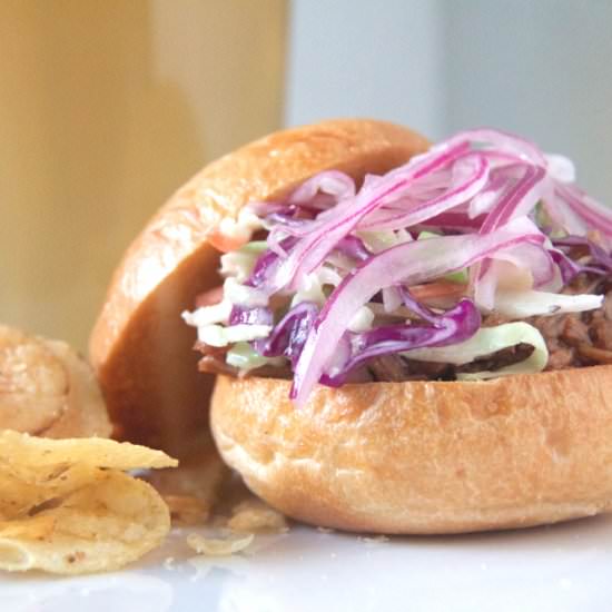 Pulled Pork Sandwich & Apple Slaw - Recipe photo by Gold Dipped Chaos