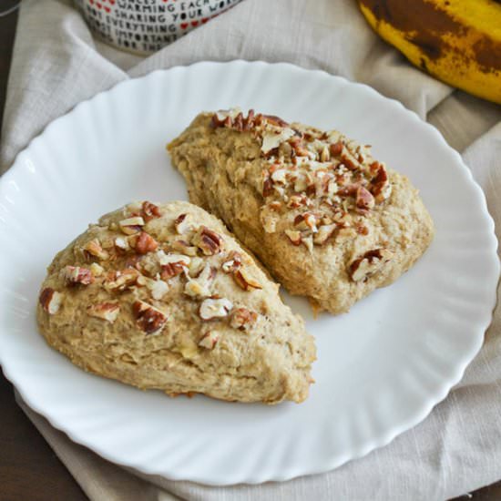 Banana Bread Pecan Scones - Recipe photo by shebakeshere