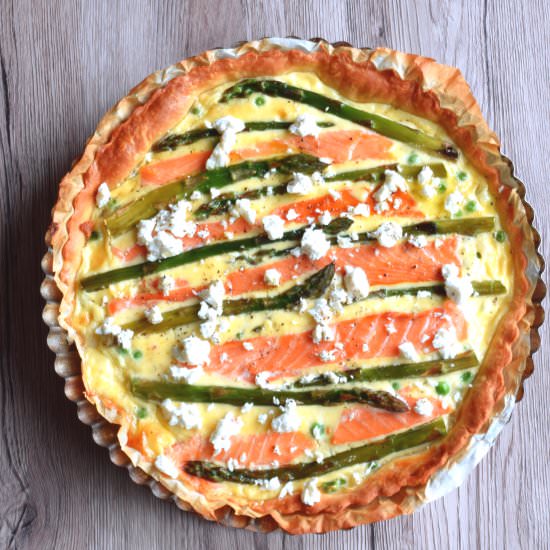 Asparagus and Salmon Quiche - Recipe photo by olliebo