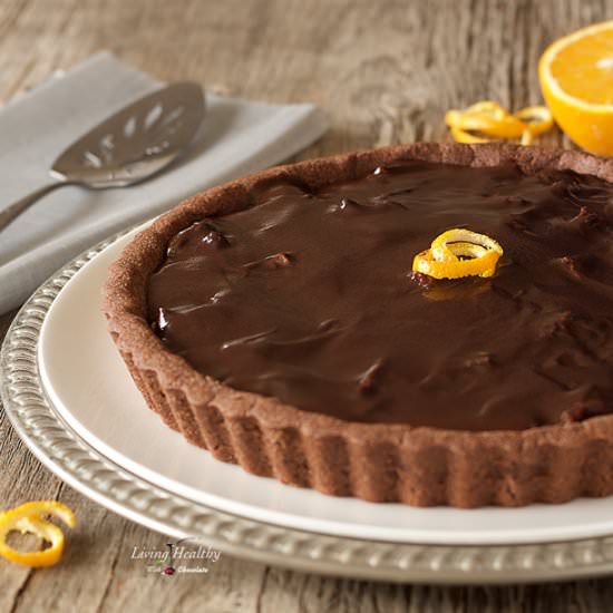 Dark Chocolate Orange Almond Tart - Recipe photo by Living Healthy With Chocolate