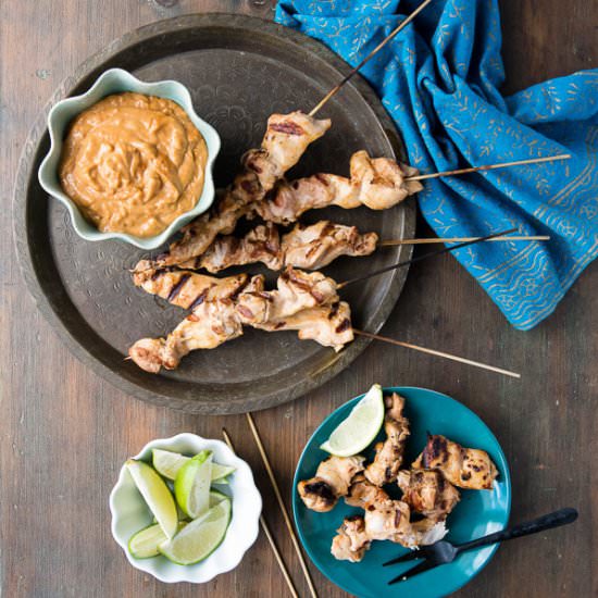 Grilled Chicken Satay Peanut Sauce - Recipe photo by boulderlocavore