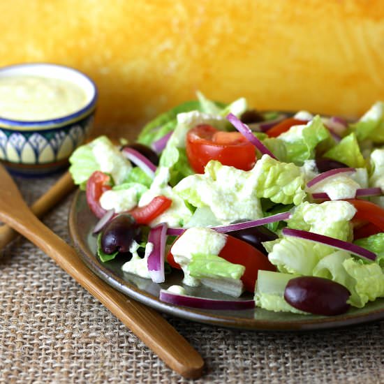 Salad with Feta Cheese Dressing - Recipe photo by marilenaskitchen