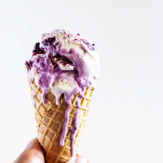 Blueberry Wine Cheesecake Ice Cream - Recipe photo by cookienameddesire