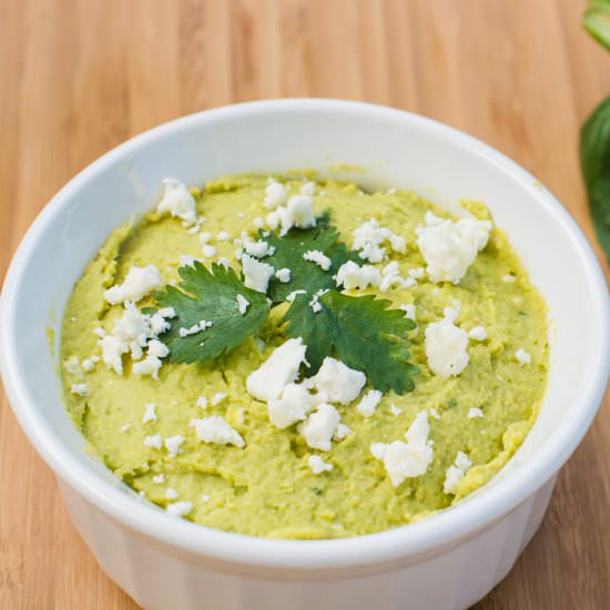 Spinach Feta Hummus - Recipe photo by focusedonfit