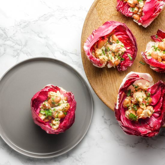 Radicchio with Beans and Tuna - Recipe photo by aforkandapencil