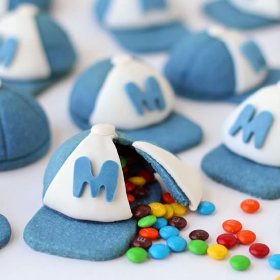 Baseball Cap Pinata Cookies - Recipe photo by Hungry Happenings