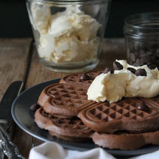 Buttermilk-Chocolate-Waffles - Recipe photo by Lirumlarumblog
