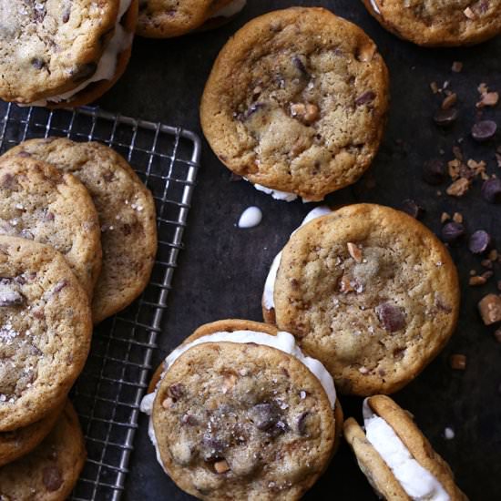 Choc-Toffee Ice Cream Sandwiches - Recipe photo by tuttidolci