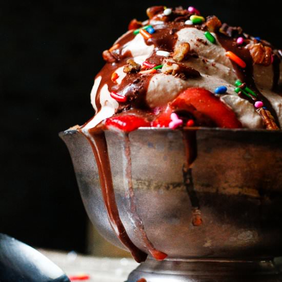 Easy Vegan Banana Split Ice Cream - Recipe photo by feelgoodfoodblog