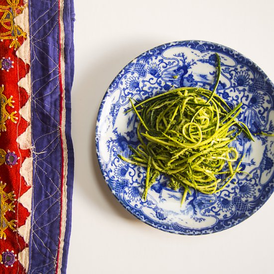 Zucchini Pasta with Green Chutney - Recipe photo by Spice Mama