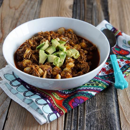 Slow Cooker Pork and Hominy Stew - Recipe photo by Unruly Bliss