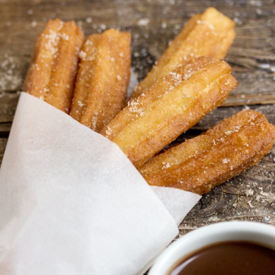Churros Con Chocolate - Recipe photo by seasonsandsuppers