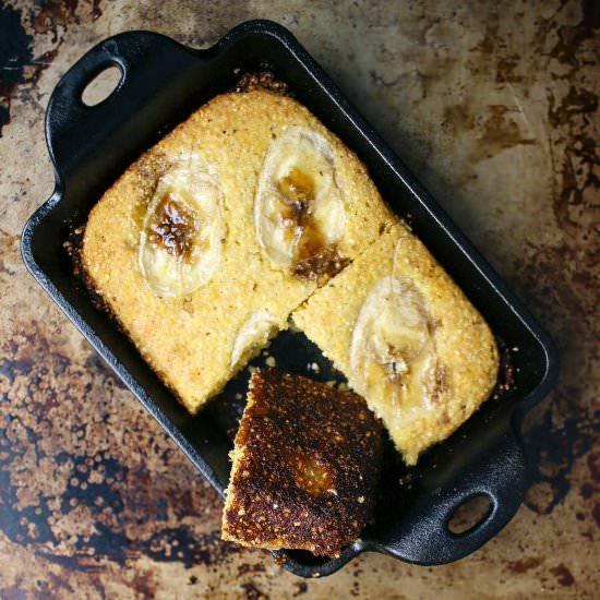 Banana Bacon Fat Cornbread - Recipe photo by iwillnoteatoysters