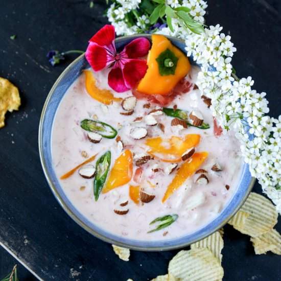 Watermelon Onion Yogurt Chip Dip - Recipe photo by Anu@MyGingerGarlicKitchen