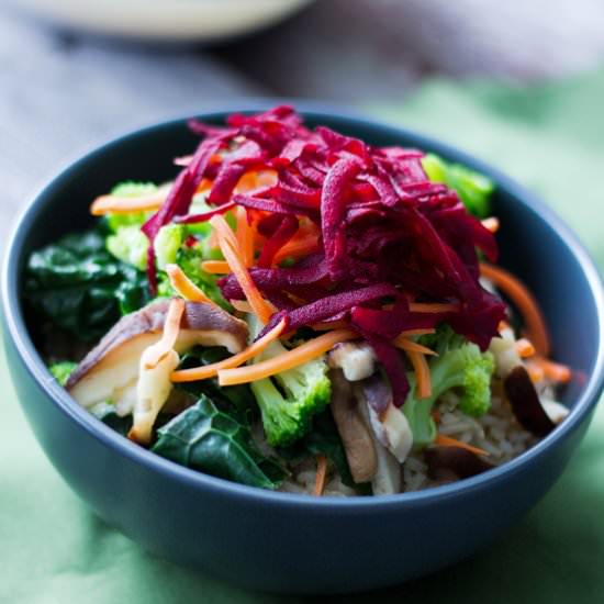 Brown Rice Veggie Bowl - Recipe photo by eatthriveglow