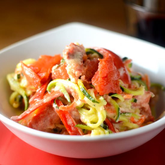 Smoked Salmon Alfredo Zoodles - Recipe photo by Feed Your Soul