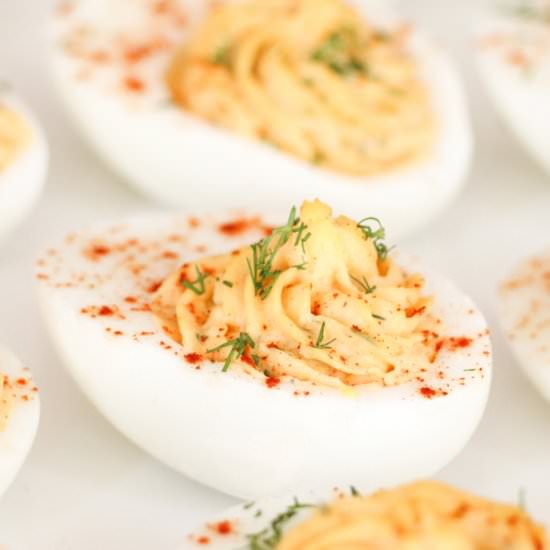 Classic deviled eggs - Recipe photo by kitchen_trials