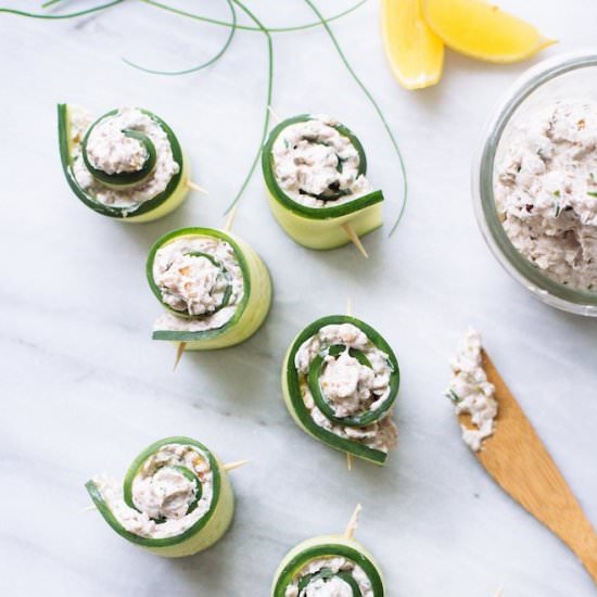 Cucumber Rolls with Herb Cheeze - Recipe photo by Nutrition Stripped