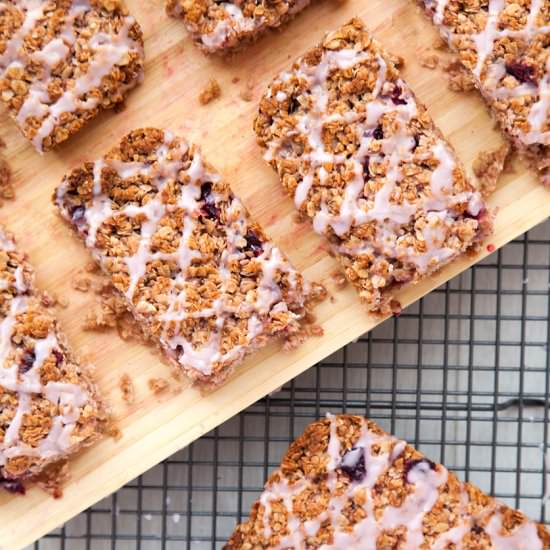 Pretty cherry oat bars - Recipe photo by amummytoo