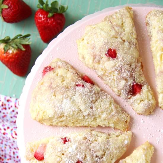 Strawberry White Chocolate Scones - Recipe photo by aprettylifeinthesuburbs