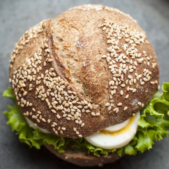 Wholegrain Sourdough Hamburger Buns - Recipe photo by mydailysourdoughbread