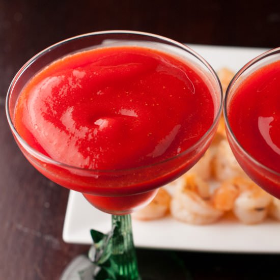 Coconut Rum Strawberry Daiquiris - Recipe photo by mywifecancook