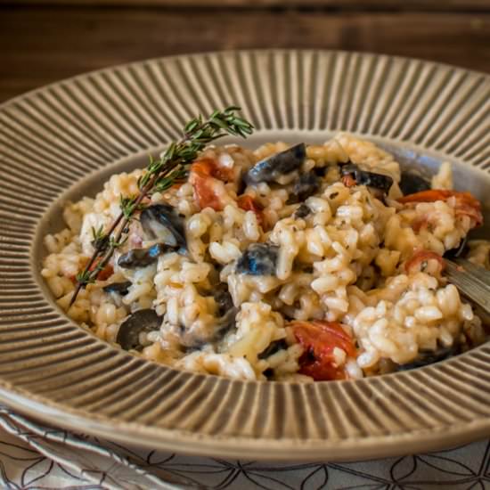 Risotto with scamorza and olives - Recipe photo by veselina zheleva