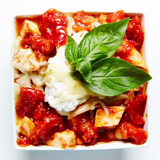 Bottomless Bowl Chicken Lasagna - Recipe photo by BiteMeMore