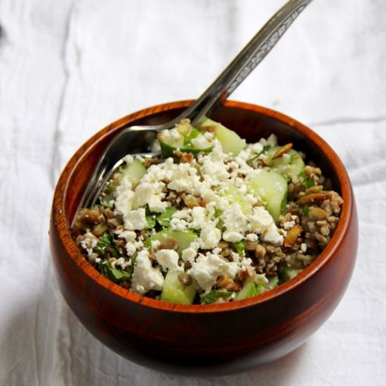 Bulgar, Lentil & Cucumber Salad - Recipe photo by emmaslittlekitchen