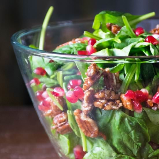 Spinach Pomegranate Salad - Recipe photo by findingjoy