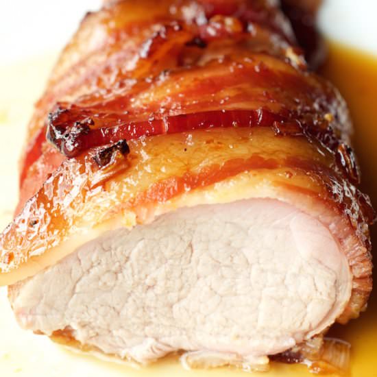 Bacon Wrapped Pork Tenderloin - Recipe photo by cookingwithjanica