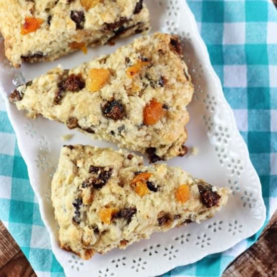Pistachio Apricot Fig Scones - Recipe photo by thegoldlininggirl