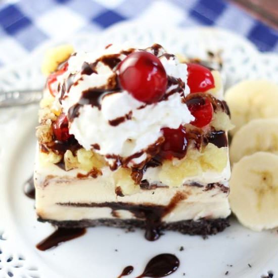 Banana Split Ice Cream Dessert - Recipe photo by thegoldlininggirl