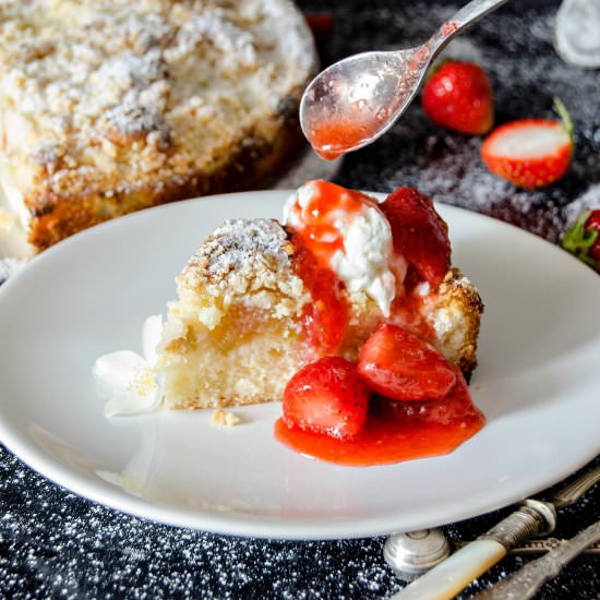 Streusel Rhubarb Cake - Recipe photo by PastryWorkshop