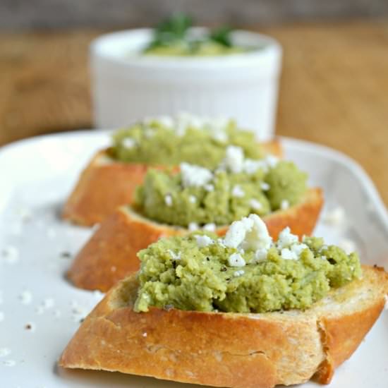 Fava Bean Crostini - Recipe photo by westoftheloop