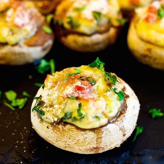 Stuffed Baby Bella Mushrooms - Recipe photo by skinnyms