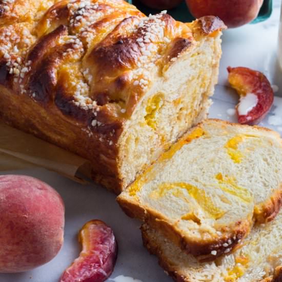 Peaches and Cream Sweet Babka Bread - Recipe photo by SouthernFATTY