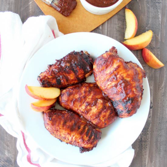 Grilled Peach Balsamic BBQ Chicken - Recipe photo by Whitney Bond