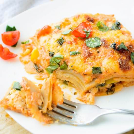 Creamy Cabernet 3 Cheese Lasagna - Recipe photo by The Nutritious Kitchen